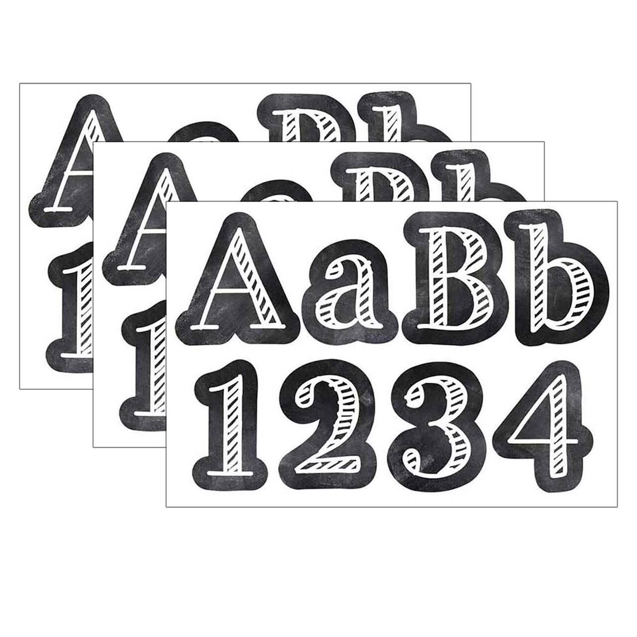 Creative Teaching Press Chalk It Up! Chalkboard 4" Designer Letters, 3 Packs of 211